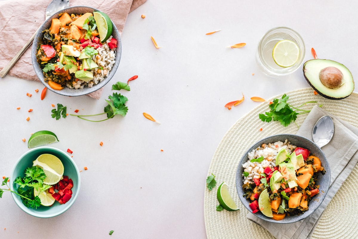Nutritious meal preparation with vegetables and lean proteins for joint recovery
